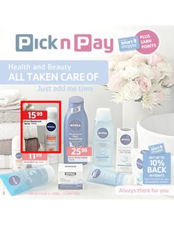 Pick n Pay : Health & beauty all taken care of (21 Apr - 12 May 2013), page 1
