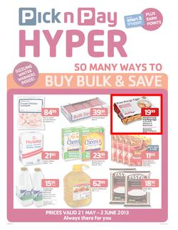 Pick n Pay Hyper Gauteng : Buy bulk & save (21 May - 2 Jun 2013), page 1