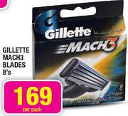 Gillette Mach3 Blades-8's Per Pack