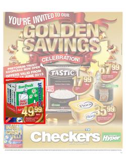 Checkers Gauteng : Golden savings (16 Jun - 23 Jun 2013), page 1