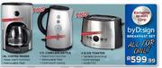 By D:Sign Breakfast Set Coffee Maker-8L+Cordless Kettle-1.7L+Slice Toaster