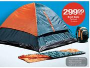 Bush Baby 2-Man Tent + Sleeping Bag + Rucksack Waterproof with Built-in Groundsheet