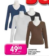Legend Ladies Long Sleeve Basic T-shirts-Each