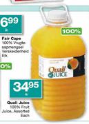 Quali Juice 100% Fruit Juice, Assorted Each-4 Ltr