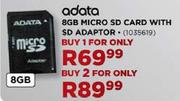 adata Micro SD Card with SD Adaptor-8GB