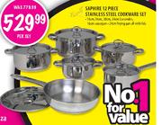 Saphire 12 Piece Stainless Steel Cookware Set