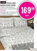Always Home Stencil Grey Double Duvet cover