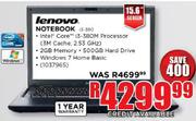 Lenovo Notebook i3-380-15.6" Screen