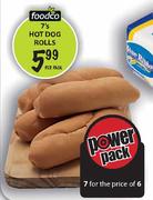 Foodco Hot Dog Rolls-7's Per Pack