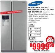 Samsung Side By Side Fridge/Frezer With Water And Ice Dispenser-660L