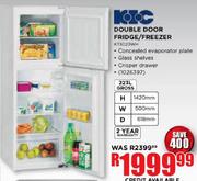 KIC Double Door Fridge/Freezer-223L
