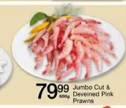  Jumbo Cut & Deveined Pink Prawns-800g