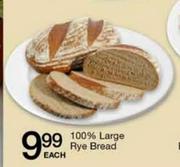 Large 100% Rye Bread-Each