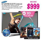 Samsung Slim FHD 3D LED TV-40"