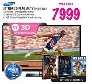 Samsung HDR 3D Plasma TV-51"