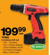 Torq Cordless Drill Set-16 Piece Per Set