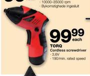 Torq Cordless Screwdriver-Each