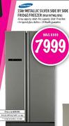 Samsung Metallic Silver Side By Side Fridge/Freezer-550ltr