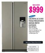 Samsung Metallic Silver Freezer/Fridge With Manual Water Dispenser-539ltr