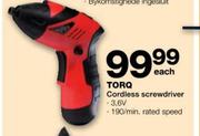 Torq Cordless Screwdriver-3.6V