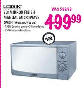 Logik Mirror Finish Manual Microwave Oven-20 Ltr (MM720CWW02)