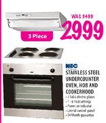 KIC Stainless Steel Undercounter Oven, Hob and Cookerhood