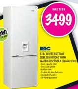 KIC White Bottom Freezer/Fridge with Water Dispenser-314 Ltr (KB6035/2WH)