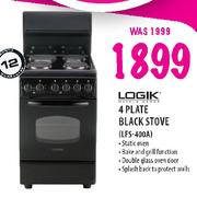 Logik 4 Plate Black Stove (LFS-400A)