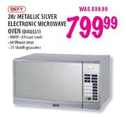 Defy Metallic Silver Electronic Microwave Oven-28 Ltr (DMO351)