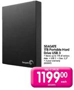Seagate 1TB Portable Hard Drive USB 3