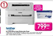 Brother HL-2130 Mono Laser Printer Plus Toner