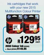HP 650 Colour Ink-Each