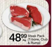 Steak Pack(T-Bone,Club & Rump)-Per Kg