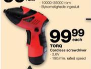 Torq Cordless Screwdriver-Each