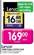 Lexar 16GB Class 6 SDHC Card.