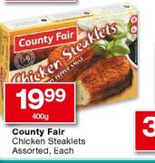 County Fair Chicken Steaklates Assorted-400g Each