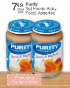 Purity 3rd Foods Baby Food, Assorted-200ml each