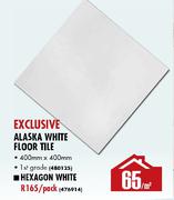 Hexagon White Floor Tile-Sqm