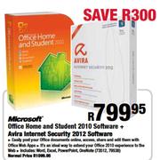 Microsoft Office Home and Student 2010 Software + Avira Internet Security 2012 Software