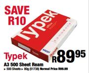 Typek A3 500 Sheet Ream-500 Sheets