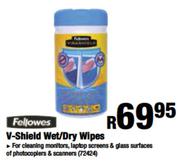 Fellowes V-Shield Wet/Dry Wipes