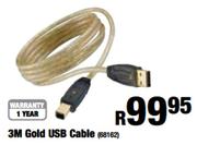 Gold USB Cable-3m