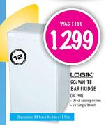 Logik 90Ltr White bar Fridge(BC-90)