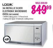 Logik 34Ltr Metallic Silver Electronic Microwave Oven(EM134AMW)