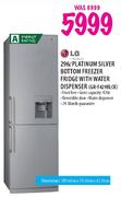 LG 296Ltr Platinum Silver Bottom Freezer Fridge With Water Dispenser(GR-F429BLACK)