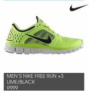 Men's Nike Free Run +3 Lime / Black