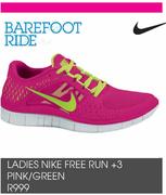 Ladies Nike Free Run+3 Pink/Green
