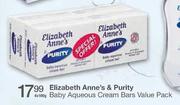 Elizabeth Anne's & Purity Baby Aqueous Cream Bars value Pack-4x100g