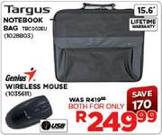 Targus Notebook Bag & Genius Wireless Mouse