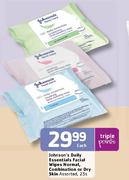 Johnson's Daily Essentials Facial Wipes Normal/Combination Or Dry Skin-25's Pack Each